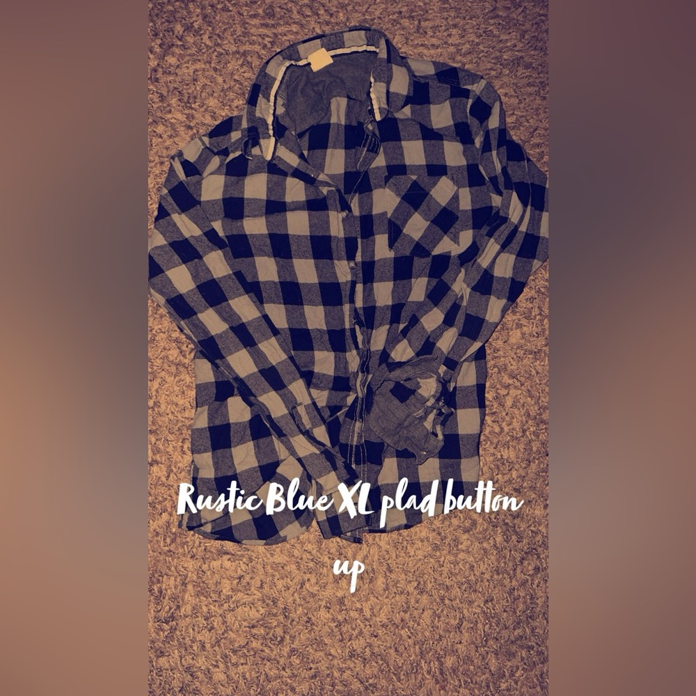 XL rustic blu button up